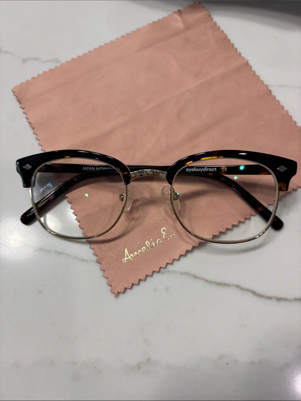 Tortoiseshell and Gold Clubmaster Glasses